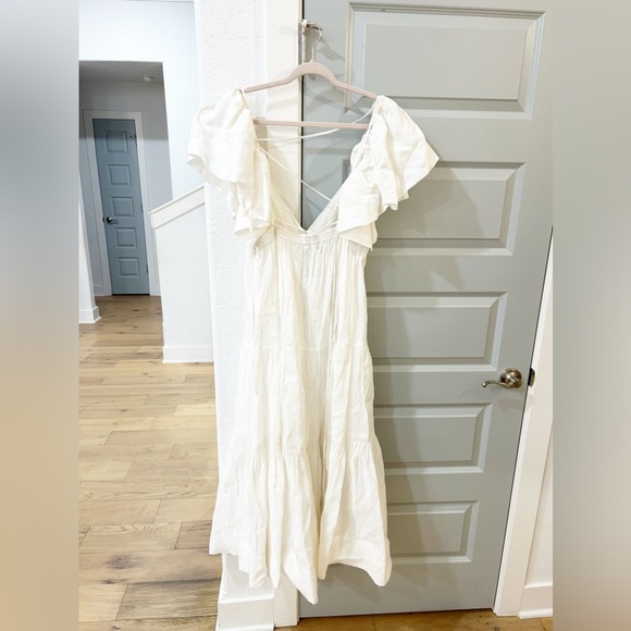 NWT La Ligne Stella Linen Tiered Ruffle Maxi Dress - Picture 3 of 7